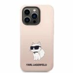 Karl Lagerfeld KLHCP14XSNCHBCP Pink Silicone Choupette Kryt iPhone 14 Pro Max