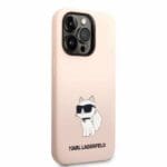 Karl Lagerfeld KLHCP14XSNCHBCP Pink Silicone Choupette Kryt iPhone 14 Pro Max