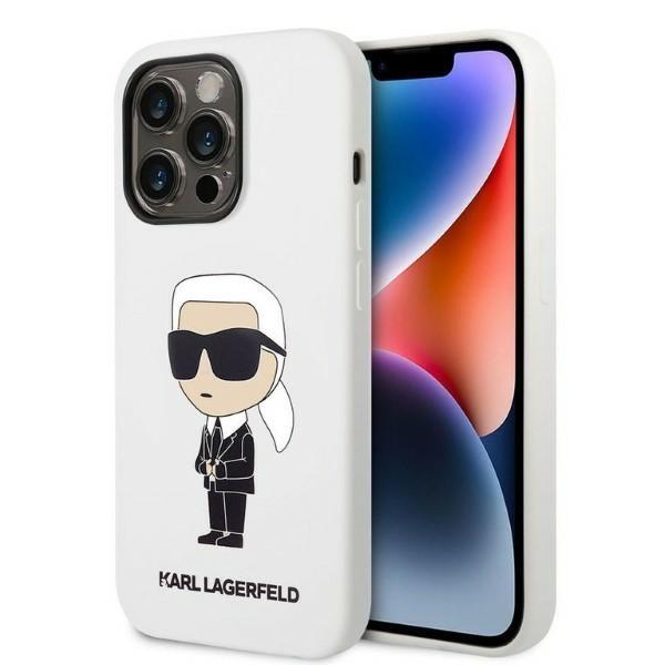 Karl Lagerfeld KLHCP14XSNIKBCH White Silicone Ikonik Kryt iPhone 14 Pro Max