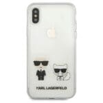 Karl Lagerfeld KLHCPXCKTR Transparent Karl & Choupette Kryt iPhone XS/X