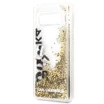 Karl Lagerfeld KLHCS10ROGO Black & Gold Glitter Kryt Samsung S10