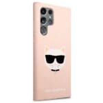 Karl Lagerfeld KLHCS22LSLCHPI Pink Silicone Choupette Head Kryt Samsung S22 Ultra