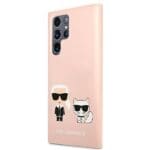 Karl Lagerfeld KLHCS22LSSKCI Light Pink Silicone Ikonik Karl & Choupette Kryt Samsung S22 Ultra