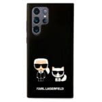 Karl Lagerfeld KLHCS22LSSKCK Black Silicone Karl & Choupette Kryt Samsung S22 Ultra