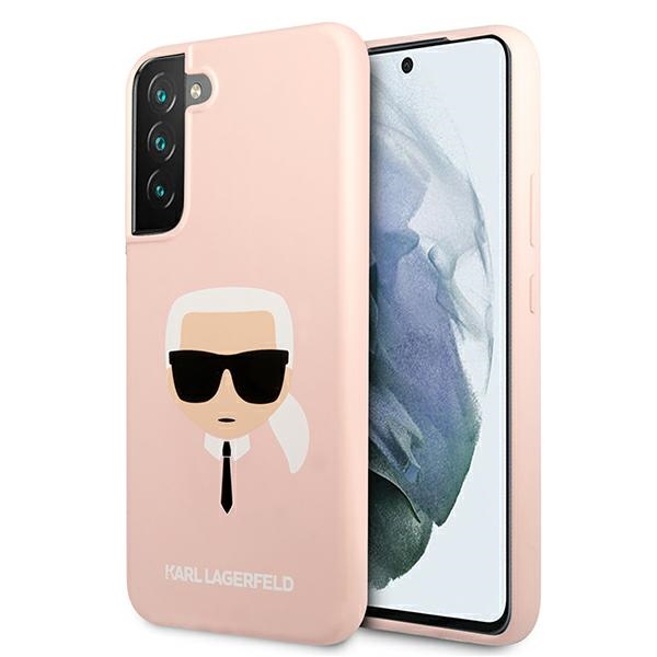 Karl Lagerfeld KLHCS22MSLKHPI Pink Silicone Karl`s Head Kryt Samsung S22 Plus