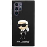 Karl Lagerfeld KLHCS23LSNIKBCK HardCase Black Silicone Ikonik Kryt Samsung S23 Ultra