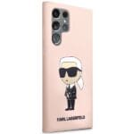 Karl Lagerfeld KLHCS23LSNIKBCP Hardcase Pink Silicone Ikonik Kryt Samsung Galaxy S23 Ultra