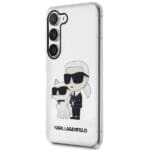 Karl Lagerfeld KLHCS23MHNKCTGT Transparent Gliter Karl&Choupette Kryt Samsung S23 Plus