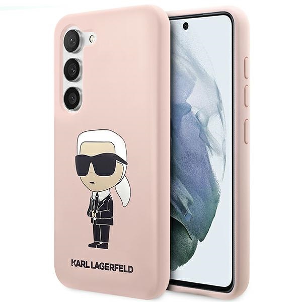 Karl Lagerfeld KLHCS23MSNIKBCP Hardcase Pink Silicone Ikonik Kryt Samsung Galaxy S23 Plus