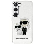 Karl Lagerfeld KLHCS23SHNKCTGT Transparent Gliter Karl&Choupette Kryt Samsung S23