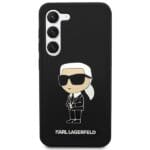 Karl Lagerfeld KLHCS23SSNIKBCK HardCase Black Silicone Ikonik Kryt Samsung S23
