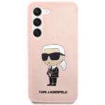 Karl Lagerfeld KLHCS23SSNIKBCP Hardcase Pink Silicone Ikonik Kryt Samsung Galaxy S23