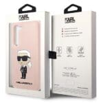 Karl Lagerfeld KLHCS23SSNIKBCP Hardcase Pink Silicone Ikonik Kryt Samsung Galaxy S23