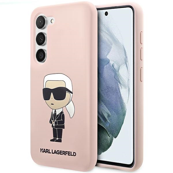 Karl Lagerfeld KLHCS23SSNIKBCP Hardcase Pink Silicone Ikonik Kryt Samsung Galaxy S23