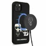 Karl Lagerfeld KLHMP13MSSKCK Black Silicone Karl & Choupette Magsafe Kryt iPhone 13