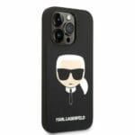 Karl Lagerfeld KLHMP14LSLKHBK Black Silicone Karl`s Head Magsafe Kryt iPhone 14 Pro
