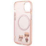 Karl Lagerfeld KLHMP14MHKCP Pink Karl & Choupette Aluminium MagSafe Kryt iPhone 14 Plus