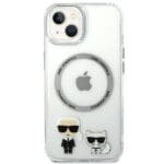Karl Lagerfeld KLHMP14MHKCT Transparent Karl & Choupette Aluminium MagSafe Kryt iPhone 14 Plus