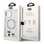 Karl Lagerfeld KLHMP14MHKCT Transparent Karl & Choupette Aluminium MagSafe Kryt iPhone 14 Plus