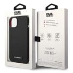 Karl Lagerfeld KLHMP14MSLMP1K Black Silicone Plaque MagSafe Kryt iPhone 14 Plus