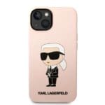 Karl Lagerfeld KLHMP14MSNIKBCP Pink Silicone Ikonik MagSafe Kryt iPhone 14 Plus