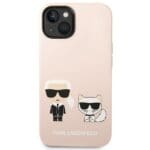 Karl Lagerfeld KLHMP14MSSKCI Light Pink Silicone Karl & Choupette MagSafe Kryt iPhone 14 Plus