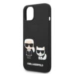 Karl Lagerfeld KLHMP14MSSKCK Black Liquid Silicone Karl & Choupette MagSafe Kryt iPhone 14 Plus