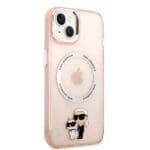 Karl Lagerfeld KLHMP14SHNKCIP Pink Iconic Karl&Choupette MagSafe Kryt iPhone 14