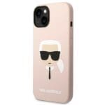 Karl Lagerfeld KLHMP14SSLKHLP Light Pink Silicone Karl`s Head MagSafe Kryt iPhone 14