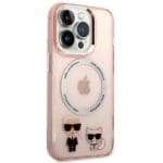 Karl Lagerfeld KLHMP14XHKCP Pink Karl & Choupette Aluminium MagSafe Kryt iPhone 14 Pro Max