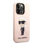 Karl Lagerfeld KLHMP14XSNIKBCP Pink Silicone Ikonik MagSafe Kryt iPhone 14 Pro Max