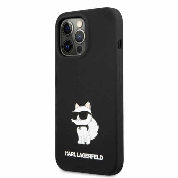 Karl Lagerfeld Liquid Silicone Choupette NFT Black Kryt iPhone 13 Pro