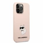 Karl Lagerfeld Liquid Silicone Choupette NFT Pink Kryt iPhone 13 Pro