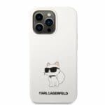 Karl Lagerfeld Liquid Silicone Choupette NFT White Kryt iPhone 13 Pro Max