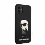 Karl Lagerfeld Liquid Silicone Ikonik NFT Black Kryt iPhone 11