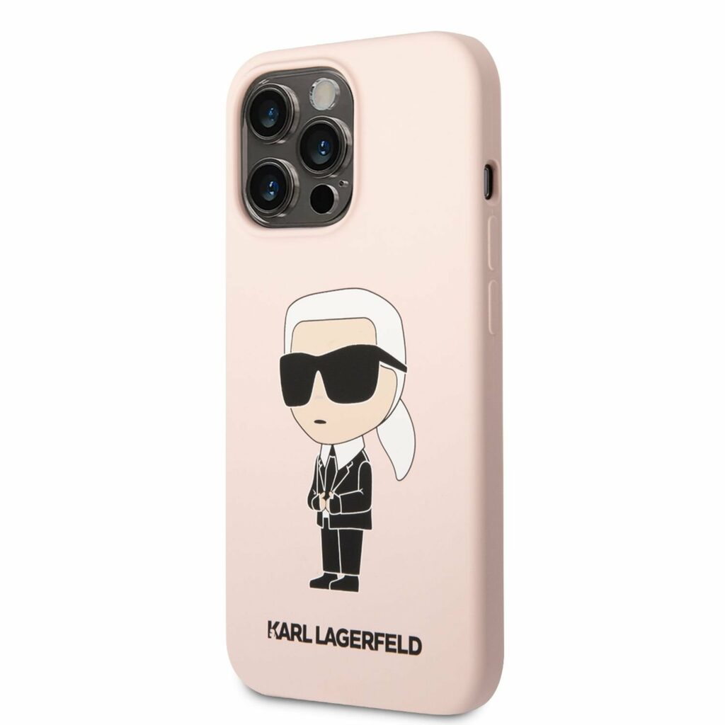 Karl Lagerfeld Liquid Silicone Ikonik NFT Pink Kryt iPhone 13 Pro