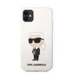 Karl Lagerfeld Liquid Silicone Ikonik NFT White Kryt iPhone 11