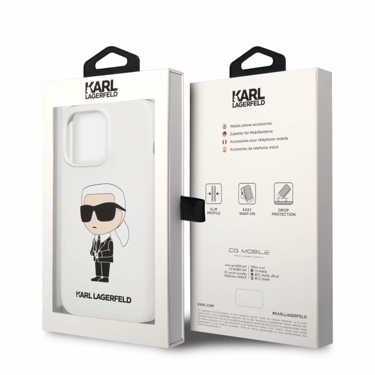 Karl Lagerfeld Liquid Silicone Ikonik NFT White Kryt iPhone 13 Pro