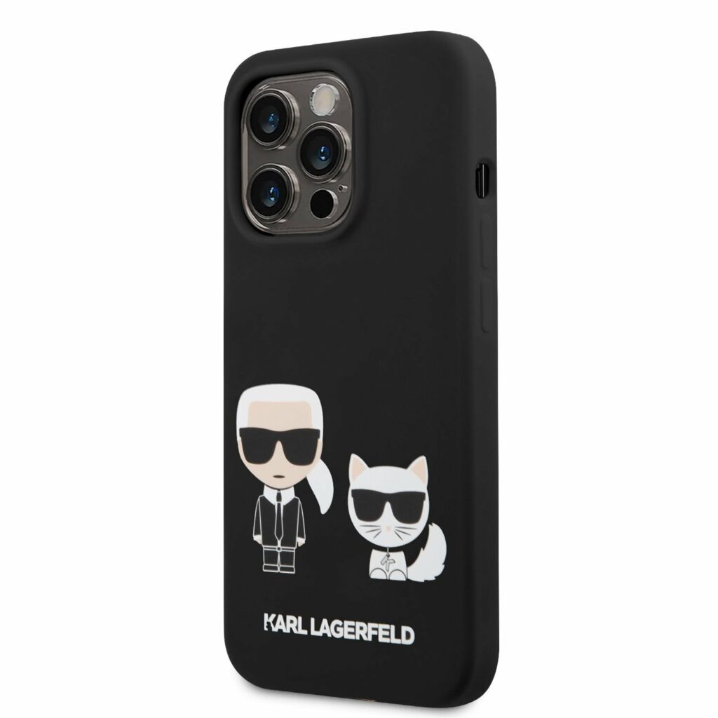 Karl Lagerfeld MagSafe Liquid Silicone Karl and Choupette pro Black Kryt iPhone 14 Pro Max