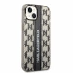 Karl Lagerfeld Monogram Vertical Stripe Black Kryt iPhone 14 Plus