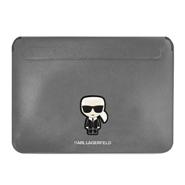 Karl Lagerfeld Notebook Sleeve KLCS16PISFG 16" Silver Saffiano Ikonik Karl