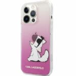 Karl Lagerfeld PC/TPU Choupette Eat Pink Kryt iPhone 13 Pro