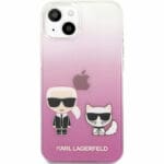 Karl Lagerfeld PC/TPU Ikonik Karl and Choupette Pink Kryt iPhone 13 Mini