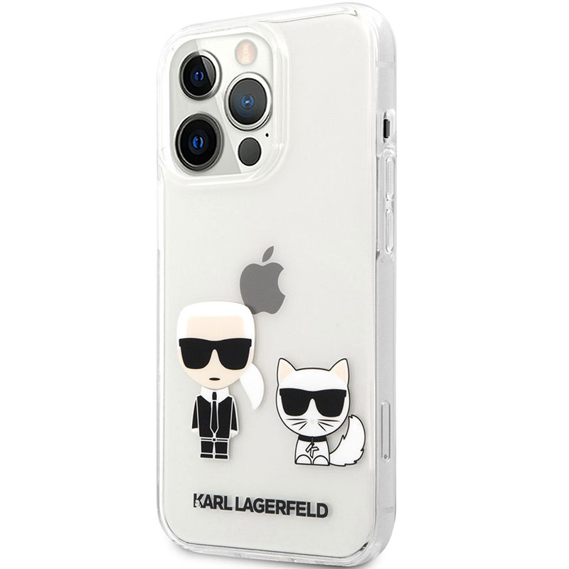 Karl Lagerfeld PC/TPU Ikonik Karl and Choupette Transparent Kryt iPhone 13 Pro