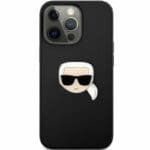 Karl Lagerfeld PU Leather Karl Head Black Kryt iPhone 13 Pro