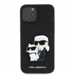 Karl Lagerfeld PU Saffiano Karl and Choupette NFT Black Kryt iPhone 12 Pro Max