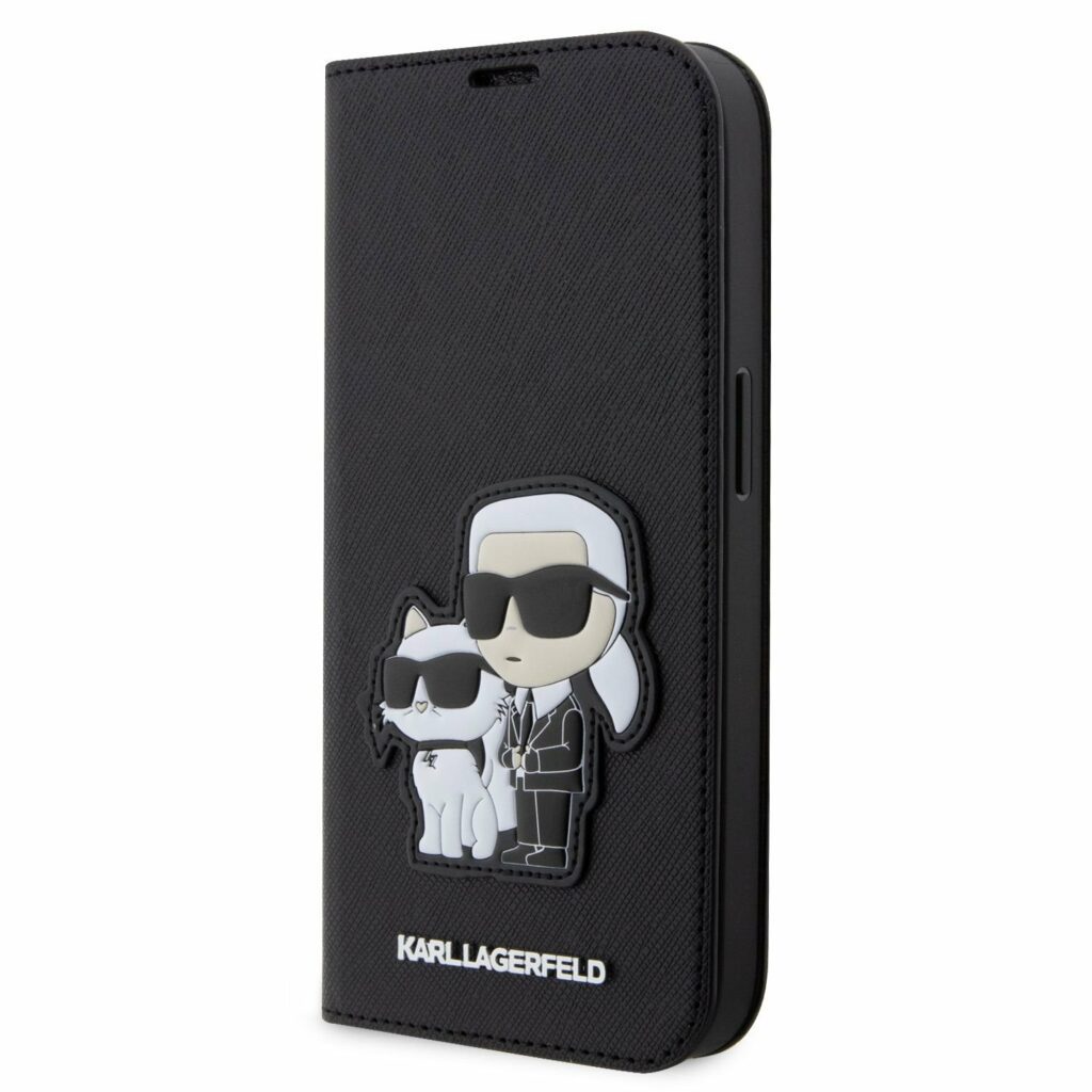Karl Lagerfeld PU Saffiano Karl and Choupette NFT Book Black Kryt iPhone 14 Pro