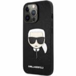 Karl Lagerfeld PU Saffiano Karl Head Black Kryt iPhone 13 Pro