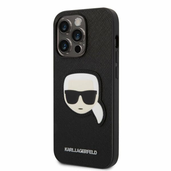 Karl Lagerfeld PU Saffiano Karl Head Black Kryt iPhone 14 Pro Max