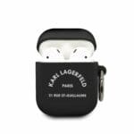 Karl Lagerfeld Rue St Guillaume Silicone Black Kryt AirPods 1/2